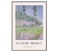CozyPrints Claude Monet Poplars, Pink Effect 1891 Art Print | A2 (42×59cm) | Impressionist Exhibition Poster | Unframed | Home Decor Gift