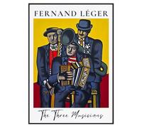 CozyPrints Fernand Leger The Three Musicians Art Print, Modern Cubist Wall Decor (Print Only) (A4-21.0 x 29.7cm)