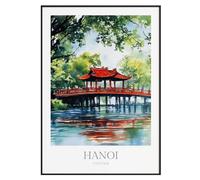 CozyPrints Hanoi Vietnam Bridge Travel Poster Wall Art Print