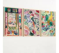 CozyPrints Matisse Art Prints, Set of 3 Colourful Wall Art, Gallery Collection, Mid Century Modern Style (Prints Only) (A3-29.7 x 42.0cm)