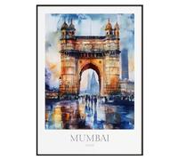 CozyPrints Mumbai India Gateway Travel Poster Wall Art