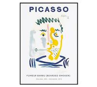 CozyPrints Pablo Picasso Bearded Smoker Poster - Abstract Face Art Print - Modern Expressionist Style Print Only Unframed (A3 - (29.7 x 42cm))