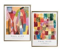 CozyPrints Paul Klee Abstract Watercolour Art Prints, Set of 2, Museum Quality Wall Decor, Movement of Vaulted Chambers and Untitled, Vintage Collection (Print Only) (A4-21.0 x 29.7cm)