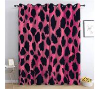 CozyRest Animal Fur Blackout Curtains for Girls Bedroom Living Room, Thermal Insulated Eyelet Window Drapes, Leopard Animal Print Pattern Room Darkening, 2 Panels, 92 x 72 in