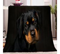 CozyRest Animal Rottweiler Print Throw Blanket 70x100 cm Non Shedding Fleece Blankets Room Decor Super Soft Warm for Adults Kids Girl Gifts, Throw Blanket for Couch Bedroom Sofa