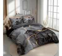 CozyRest Black Marble Bedding Double Duvet Covers with Pillowcase, All-Season Quilt Cover Ultra Soft Comfy Bedding for Child Hypoallergenic Duvet Covers Set Teenager Couple