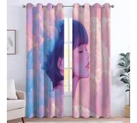 CozyRest Blackout Curtain 46" x 90" for Bedroom - Super Soft Drapes Eyelet Thermal Insulated Anime Style Dream Girl Curtains for Living Room Teenagers Game Room, 2 Panels