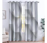 CozyRest Blackout Curtains - 3D Geometry Eyelet Thermal Insulated & Room Darkening Window Drapes for Bedroom Living Room 110 x 102 inch Drop 2 Panels