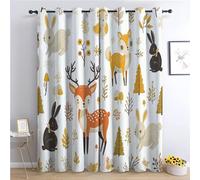 CozyRest Blackout Curtains for Bedroom Cute Woodland Animals Grommet Curtains 2 Panels Drapes Super Soft Noise Reduce Curtains for Kids and Adults Playroom Decorations, 59 x 65 in