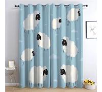CozyRest Blackout Curtains for Bedroom Minimalistic Cute Animal Sheep Eyelet Thermal Curtains & Drapes Curtain for Window Treatment Living Room/Kitchen 92" W x 54" L