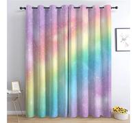 CozyRest Blackout Curtains for Bedroom Sparkling Rainbow Grommet Curtains 2 Panels Drapes Super Soft Noise Reduce Curtains for Kids and Adults Playroom Decorations, 92 x 72 in