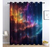 CozyRest Blackout Curtains for Bedroom Universe Space Nebula Stars Grommet Curtains 2 Panels Drapes Super Soft Noise Reduce Curtains for Kids and Adults Playroom Decorations, 92 x 54 in