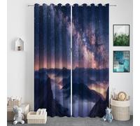 CozyRest Blackout Curtains - Milky Way Night Sky Eyelet Thermal Insulated & Room Darkening Window Drapes for Bedroom Living Room 92" x 72" Drop 2 Panels