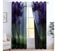 CozyRest Curtains Eyelet Blackout Thermal Insulated Patterned Curtains Garden Path Pastoral Style Soundproof Privacy Window Drapes for Kids Girls Bedroom Living Room Movie Room 55 x 102 inch 2 Panels