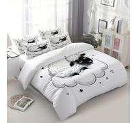 CozyRest Duvet Cover Set King Plus Bedding Set 3pcs, Comfy Brushed Cartoon Sheep Animals Star Reversible Duvet Cover Breathable Bedding Bed Sets with Pillow Cases, Easy Care
