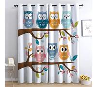 CozyRest Eyelet Thermal Blackout Curtains Cute Owl Pattern- 92 x 90 in, Blackout Curtains, Insulated & Noise Reducing, Thick Curtains for Bedroom and Living Room