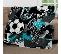 CozyRest Fleece Throw Flannel Blanket Football Doodle Style Printed Pattern Sherpa Fleece Bed Blanket Soft and Warm Fleece Throw Flannel, Blanket for Kids Teens Adults and Bed Couch 27x39 inch