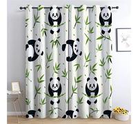 CozyRest Kids Curtains - Boys Girls Cartoon Panda Pattern Eyelet Blackout Thermal Insulated Window Drapes for Nursery Bedroom Playroom Home Decoration 2 Panels 92 x 90 in