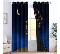 CozyRest Kids Curtains - Boys Girls Night View Tree Of Life Starry Sky Fantasy Eyelet Blackout Curtain Thermal Insulated Window Drapes for Nursery Home Office Decoration 2 Panels Dark Blue 66" x 72"