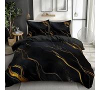 CozyRest Marble Geometry Pattern Bedding Single Duvet Covers, All-Season Quilt Cover Ultra Soft Comfy Dark Grey Bedding for Child Hypoallergenic Teenager Duvet Cover with Pillowcase