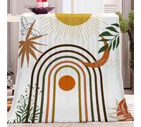 CozyRest Medieval Times Bohemian Sun Moon Print Throw Blanket 130x150 cm Non Shedding Fleece Blankets Room Decor Super Soft Warm for Adults Kids Girl Gifts, Throw Blanket for Couch Bedroom Sofa