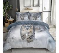 CozyRest Single Size Duvet Cover Sets Premium Microfiber Blue-Eyed Snow Leopard Duvet Cover Printed Ultrasoft Hypoallergenic Reversible Wildlife Duvet Covers Non Iron Stylish Bedding Set With Zipper
