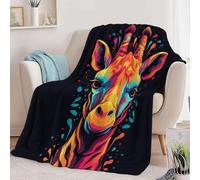 CozyRest Soft CosySherpa Blanket Rainbow Style Giraffe Fleece Throw Blanket for Kids Adults Lightweight Fluffy Breathable Blankets for Sofa Bed Couch Single 130 x 150 cm