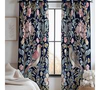 CozyRest Strawberry Thief Blackout Curtains - William Morris Theme Eyelet Thermal Insulated & Room Darkening Window Drapes for Bedroom Living Room 46” W x 90” L x 2