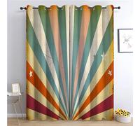 CozyRest Thermal Blackout Curtains - Vintage Circus Rainbow Stripes Theme Eyelet Window Drapes for Living Room, Kids Room, Bedroom, 2 Panels 92 x 54 in