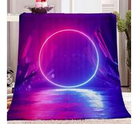 CozyRest Throw Blanket Cyberpunk Art Neon Pattern Soft Fluffy Flannel Fleece Blanket, Warm Plush Couch Sofa Throw, Bed Blankets Better Sleep and Stress Relief For Adults and Kids 39x52 inch