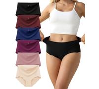 Cozyroam Seamless Knickers for Women, High Waisted Seamless Underwear Women Multipack Comfortable Breathable No Vpl Bikini Panties No Show Underwear Wave Edge Invisible Briefs 6 Pack, XL