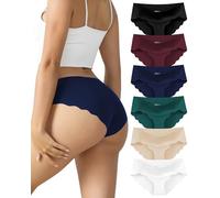 Cozyroam Seamless Knickers for Women Low Rise No Vpl Underwear Women Comfortable Wave Edge Ladies Briefs Full Coverage Soft Panties Stretch Breathable Ladies Knickers Multipack 6 Pack