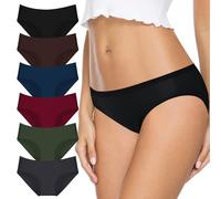 Cozyroam Womens Underwear Breathable Cotton Knickers Multipack Ladies Stretchy Mid-Low Rise Panties Soft Comfy Slight Hipster Briefs for Daily Wear 6 Pack