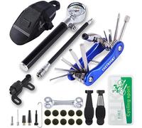 COZYROOMY Bike Tyre Repair Kit - Bike tool kit with 210 Psi Mini Pump 10-in-1 multi-tool（With chain breaker）, 3 in 1 Tyre Levers &Tire patch, 1 saddle bag. 6 month warranty