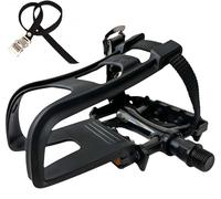 COZYROOMY Ultra-Lightweight Bike Pedals with Toe Clips & Straps | Composite Construction for Peloton, Schwinn, Spin, Road & Mountain Bikes | 9/16" Universal Fit