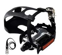 COZYROOMY Ultra-Lightweight Bike Pedals with Toe Clips & Straps | Composite Construction for Peloton, Schwinn, Spin, Road & Mountain Bikes | 9/16" Universal Fit