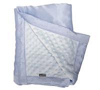 Cozysilk Baby Soft Silk Blanket - 100% Mulberry Silk On One Layer With Minky Plush Dot Blanket Backing - Reversible Double Layer, Gift for Girls / Boys Best for All Seasons (75 x 100 cm, Grey Blue)