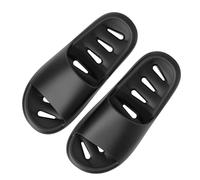 Cozyslides Original Women's Slippers, Bathing Shoes, Women's Massage Nubs Sole, Non-Slip Slippers, Memory Foam Flip Flops, Lightweight Bathing Slippers, Ultra Soft Cloud Shoes, black, 10 UK