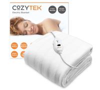 Cozytek Electric Blanket Bed Polyester Detachable Control Under blanket 3 Heat Settings White Heated Single/Double/King Size | Size: Single Cozytek White Single