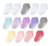 CozyWay Baby-Girls, Baby-Boys Non-Slip Ankle Baby Socks Toddler Socks With Grips, 14 Pairs Low Cut Socks For Baby-Girls And Boys With Grippers - Safe And Comfy, 14 Pack Girls, 1-3T