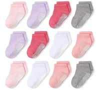 CozyWay Non Slip Ankle Baby Socks Toddler Socks with Grips Low Cut Socks for Baby Girls Boys 12 Pairs 3-5 Years