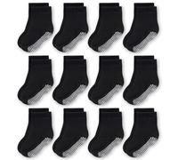 CozyWay Non Slip Baby Socks Toddler Socks 12 Pairs with Grip for Boys Girls Baby Infants Kids Anti Skid Cotton Crew Socks 0-6 Months