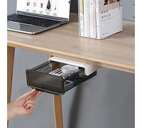 COZYWELL Self-Adhesive Under Desk Drawer, Hidden Under Desk Storage Drawer Organizer Slide-out Mounted for Home Office School Stationery Storage, No Drilling