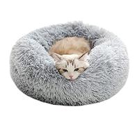 Cozywind Pet Bed Round Dog Cat Warm Soft Bed Cushion Nest Bed Portable Comfortable for Sleeping Winter (50cm, light grey)