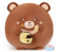 CozyWorld Bear Snackles Plush, 12 inch Teddy Bear Plush Stuffed Animal Gifts for Girlfriend Kids, Ultra Soft Plush Toy, Brown Bear with Honey Pot