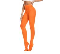 CozyWow 80D Opaque Tights for Women Coloured Pantyhose-Orange-M