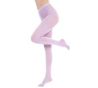CozyWow 80D Semi Opaque Tights for Women Soft & Elastic Women's Stockings High Waist Pantyhose & Coloured Tights Lavender-M
