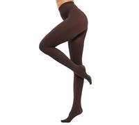 CozyWow 80D Semi Opaque Tights for Women Soft & Elastic Women's Stockings High Waist Pantyhose & Coloured Tights Coffee L-XL