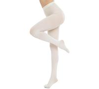 CozyWow 80D Semi Opaque Tights for Women Soft & Elastic Women's Stockings High Waist Pantyhose & Coloured Tights Cream L-XL