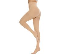 CozyWow Control Top Tights for Women, 80 Denier High Waist Run Resistant Pantyose with Reinforced Toes Soft and Elastic Semi Opaque Stockings 1 Beige M
